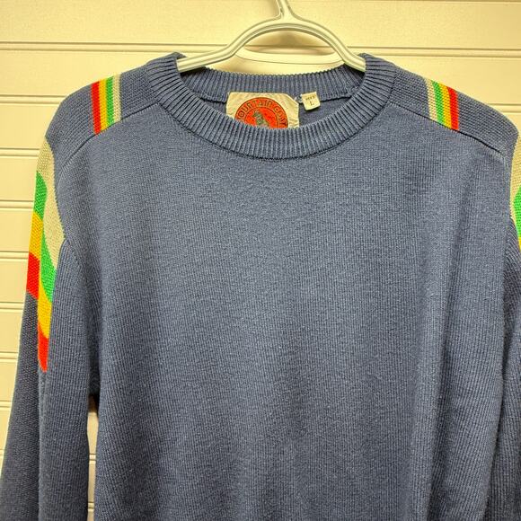 VTG Mountain Goat by White Stag Wool Blend Sweater With Rainbow Accents Size L - Picture 3 of 11